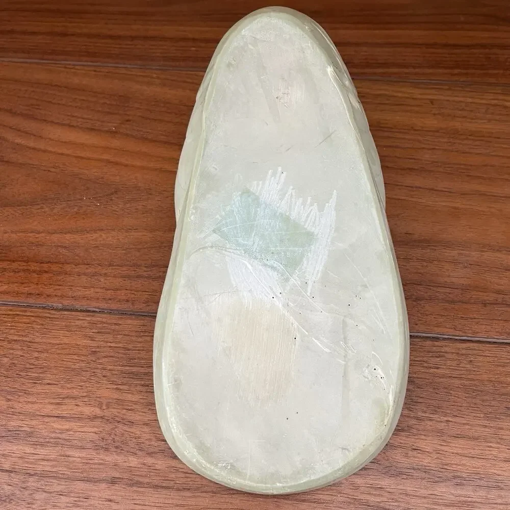 Vintage Dina Nautilus Shell Soapstone Dish Tray Light Green
